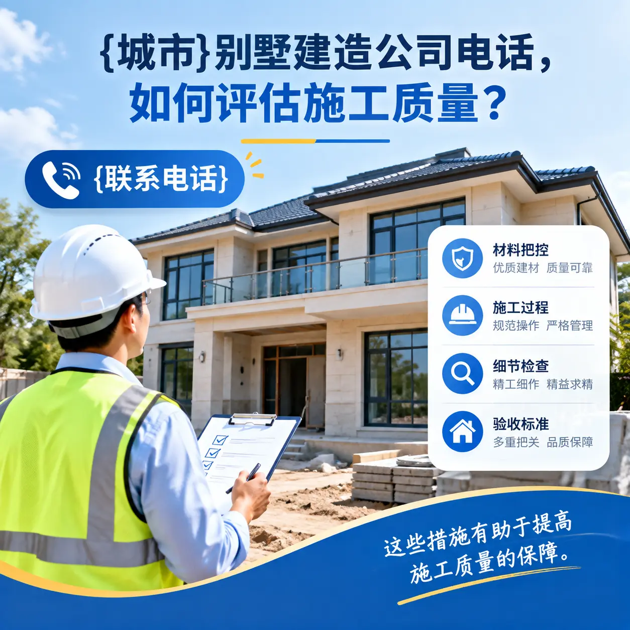 黔南别墅建造公司电话，如何评估施工质量？